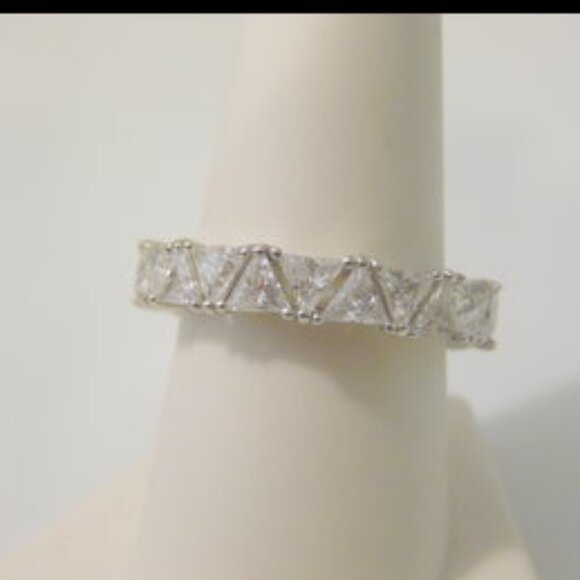 Radiance by Absolute Cushion-cut Simulated Diamond & Eternity Band 9 - Picture 7 of 7